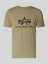 Alpha Industries T-Shirt mit Logo und Rundhalsausschnitt Oliv