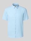 Blend Slim Fit Leinenhemd mit Viskose-Anteil Modell 'Bobby' Hellblau