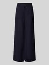 Marc Cain wide fit stoffen broek van viscosemix met linnen-aandeel Marineblauw