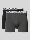 Tom Tailor Slim Fit Trunks mit Label-Schriftzug am Bund im 2er-Pack Anthrazit