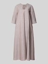 MM by Max Mara Midi-jurk van mix van katoen en linnen met 3/4-mouw Taupe