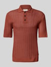 JACK & JONES Premium Poloshirt mit Strukturmuster Modell 'JOEL' Rostrot