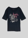 Tom Tailor Regular Fit T-Shirt aus Baumwoll-Mix mit Motiv-Print Marine