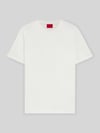 HUGO Slim Fit T-Shirt aus reiner Baumwolle Modell 'DIMERSTEE' Offwhite