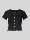 Tommy Jeans Slim Fit T-Shirt aus Baumwoll-Mix Black