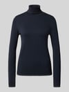 Liu Jo White Slim fit shirt met lange mouwen van viscosemix model 'MAGLIA CHIUSA' Donkerblauw