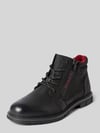 bugatti Boots aus Leder-Textil-Mix mit Reißverschluss Modell 'Mate' Black