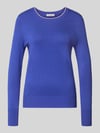 Christian Berg Woman Gebreide pullover met ribboorden Koningsblauw