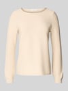 Christian Berg Woman Regular fit shirt met lange mouwen van puur katoen in gebreide look Steengrijs