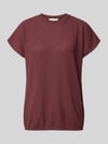 Christian Berg Woman T-Shirt mit Strukturmuster und Rundhalsausschnitt Schoko