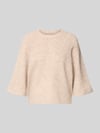 ONLY Oversized Strickpullover mit 3/4-Arm Modell 'SIMONI' Sand Melange
