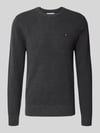 Tommy Hilfiger Regular Fit Pullover aus reiner Baumwolle Anthrazit