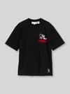 Tom Tailor Denim t-shirt o kroju relaxed fit z nadrukiem peanuts z motywem Czarny