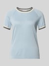 Jake*s Collection Regular Fit T-Shirt aus Viskose-Mix in Strick-Optik Bleu