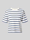 Jake*s Studio Woman T-Shirt im Allover-Look mit Rundhalsausschnitt Marine