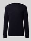 Forét Strickpullover mit Leinen-Anteil Modell 'ALPINE' Dunkelblau