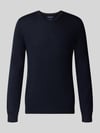 Christian Berg Men Strickpullover aus Woll-Mix mit V-Ausschnitt Marine