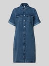 VERO MODA Taliowana sukienka dżinsowa z mieszanki bawełny Jeansowy niebieski