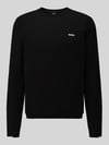 BOSS Green sweter w kroju regular fit z czystej bawełny model 'KN_Ever-X' Czarny