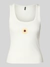 VERO MODA slim fit tank top van katoenmix model 'DISA' Offwhite