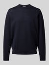 MAERZ Muenchen Regular fit gebreide pullover van zuivere scheerwol Marineblauw
