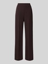 Rinascimento straight fit stoffen broek met persplooien Donkerbruin