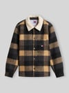 Tommy Jeans Oversized Hemdjacke mit Umlegekragen Modell 'TEDDY COLLAR BRUSHED' Black