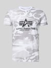 Alpha Industries T-Shirt mit Label-Print Weiss