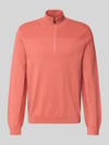 BOSS Green Sweter o kroju regular fit z dodatkiem żywej wełny model 'KN_Momentum-X QZ' Mocnoróżowy