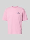 PROHIBITED Regular Fit T-Shirt aus reiner Baumwolle Modell 'IN A RUSH' Rosa