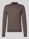 Cruna Strickpolo aus reiner Wolle Taupe