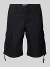 JACK & JONES Korte regular fit cargobroek met riemlussen, model 'COLE BARKLEY' Zwart
