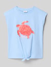 s.Oliver RED LABEL V-Shape T-Shirt aus reiner Baumwolle Bleu