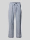 JACK & JONES Spodnie o kroju relaxed fit z mieszanki bawełny i lnu model 'KANE' Niebieski