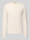 PME Legend Strickpullover mit Logo-Stitching Modell 'Ricecorn' Offwhite