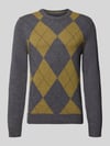 MCNEAL Strickpullover aus Lanawoll-Mix mit Rundhalsausschnitt Oliv Melange