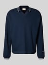 JACK & JONES Gebreid poloshirt van puur katoen Model 'JORNIAGARA' Marineblauw