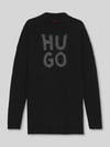 HUGO Oversized Strickpullover aus Woll-Mix Modell 'SLOGUIS' Black