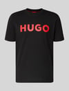 HUGO T-Shirt mit Label-Schriftzug Modell 'DULIVIO' Black