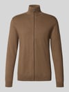 Selected Regular fit gebreid jack van puur katoen, model 'BERG' Zand