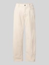 CAMBIO tapered fit corduroy broek van katoenmix model 'ELIN' Ecru