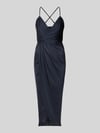 V by Vera Mont Cocktailkleid aus Satin in Wickel-Optik Dunkelblau