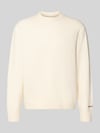 JACK & JONES Gebreide pullover met labelstitching, model 'NORREBRO' Wit