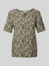 Christian Berg Woman Slim fit blouseshirt met tuniekkraag Rietgroen