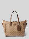 GUESS Torba typu tote w pikowanym wyglądzie model 'Latona' Jasnobrązowy