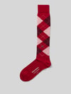 Burlington Kniekousen met argyleprint, model 'Marylbone' Bordeaux