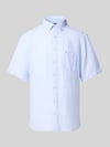 Fynch-Hatton Regular Fit Leinenhemd mit Button-Down-Kragen Hellblau