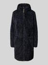 camel active Lange jas van teddybont met capuchon en tweewegsritssluiting Donkerblauw