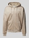 GUESS Activewear Sweatjacke mit Label-Detail Modell 'DARIL' Beige