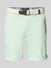 MCNEAL Slim Fit Bermudas mit Gürtel Grass Mel